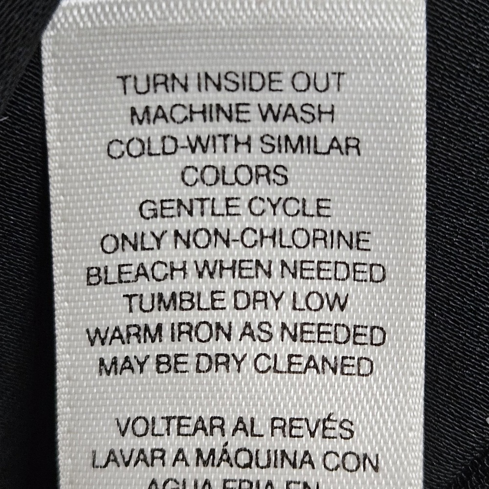 Chico's Blouse Womens 1 Black Grommet Split Neck 3/4 Sleeve Top Metallic Detail - Picture 5 of 10